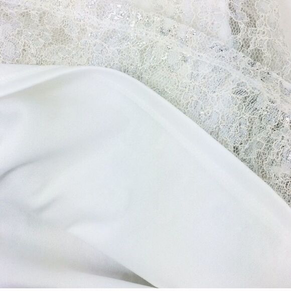 La Vanya NEW white lace silver embellished pullover tunic blouse - Picture 6 of 7